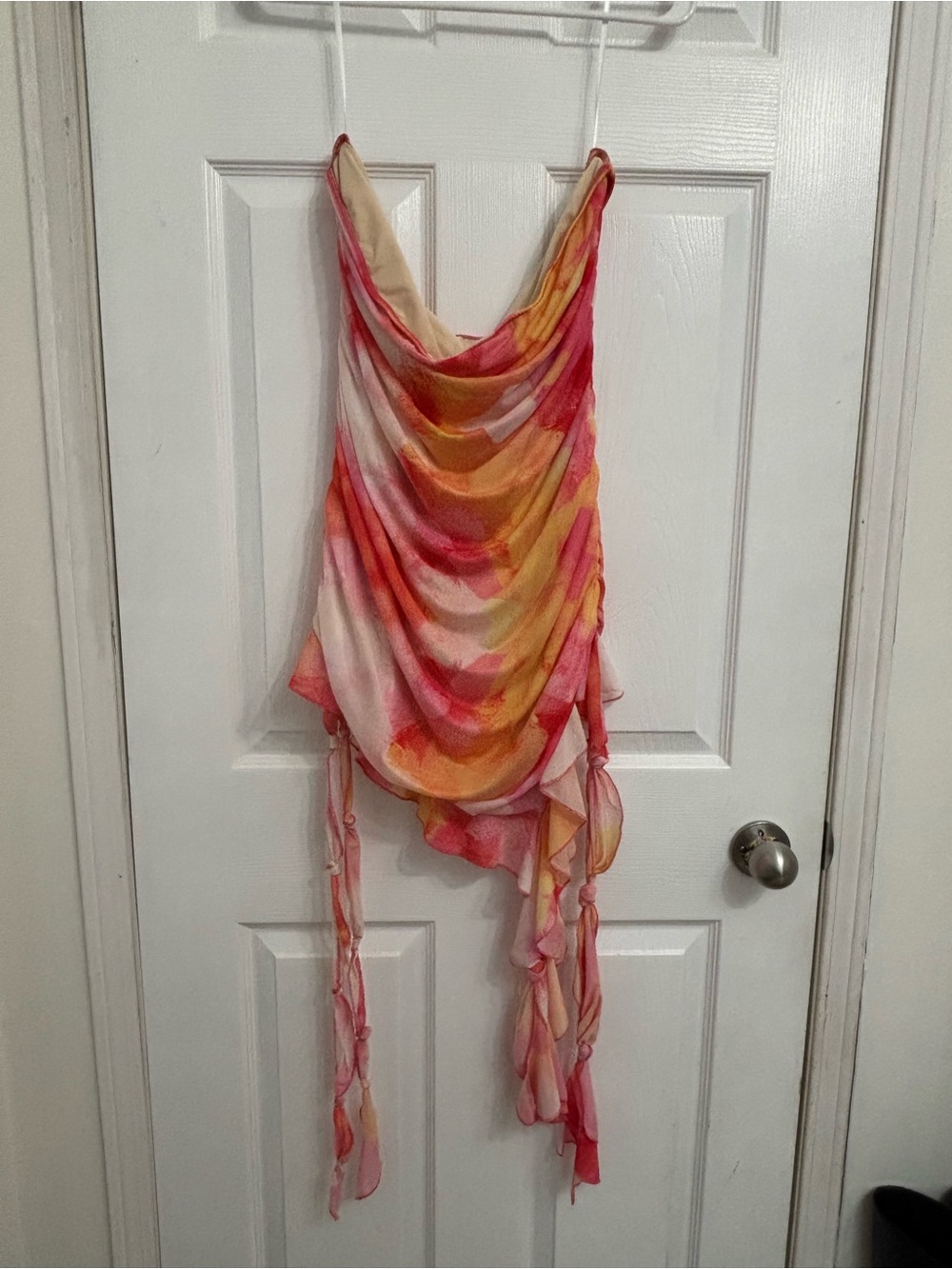 SHEIN Watercolor Halter Top – Women's XXL – Pink, Orange & Yellow